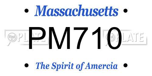 PM710 Massachusetts License Plate