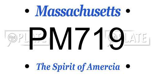 PM719 Massachusetts License Plate
