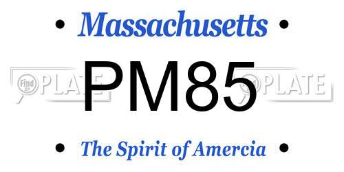 PM85 Massachusetts License Plate