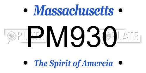 PM930 Massachusetts License Plate