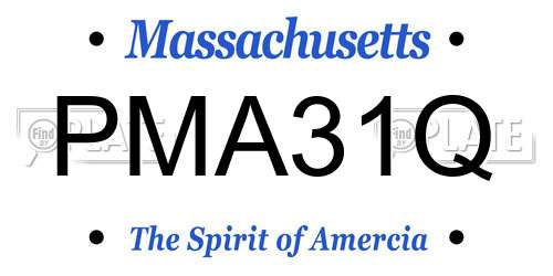 PMA31Q Massachusetts License Plate