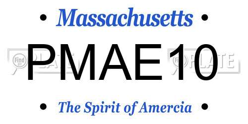 PMAE10 Massachusetts License Plate