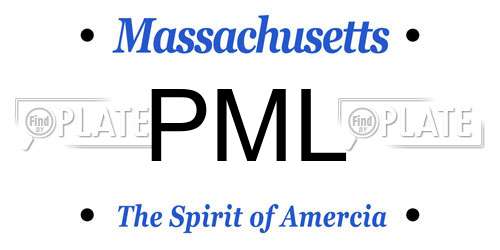 PML Massachusetts License Plate