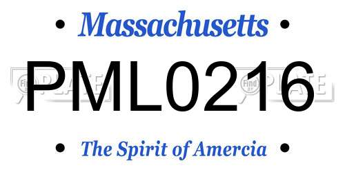 PML0216 Massachusetts License Plate