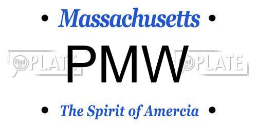 PMW Massachusetts License Plate