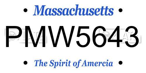 PMW5643 Massachusetts License Plate