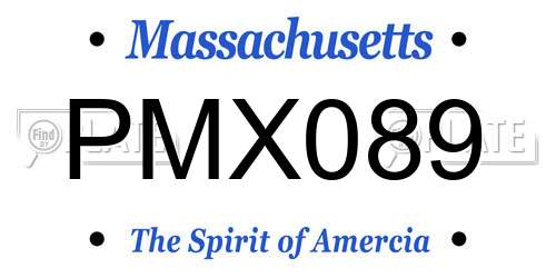 PMX089 Massachusetts License Plate