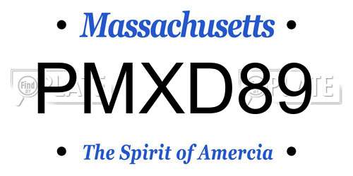 PMXD89 Massachusetts License Plate