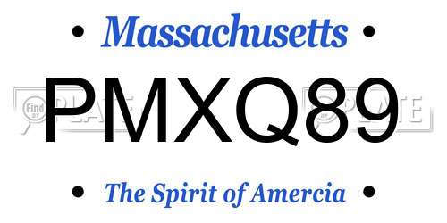 PMXQ89 Massachusetts License Plate