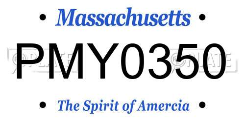 PMY0350 Massachusetts License Plate