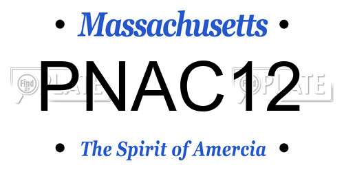 PNAC12 Massachusetts License Plate