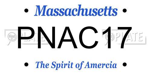 PNAC17 Massachusetts License Plate