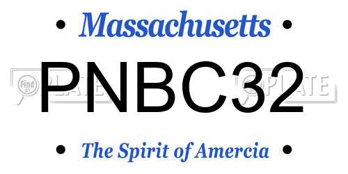 PNBC32 Massachusetts License Plate