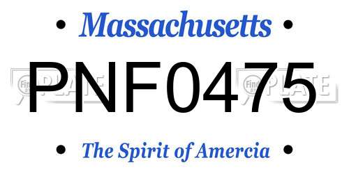 PNF0475 Massachusetts License Plate