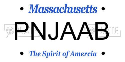 PNJAAB Massachusetts License Plate