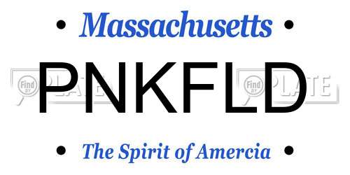 PNKFLD Massachusetts License Plate