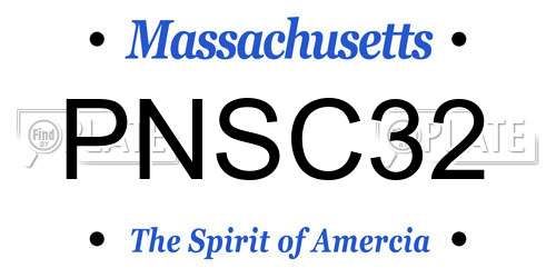 PNSC32 Massachusetts License Plate