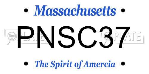PNSC37 Massachusetts License Plate