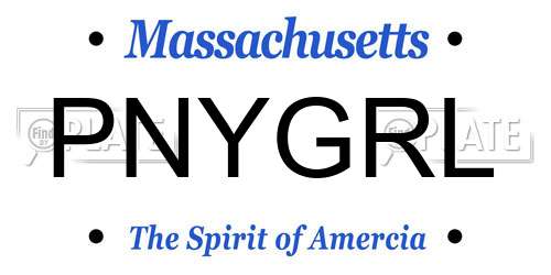 PNYGRL Massachusetts License Plate