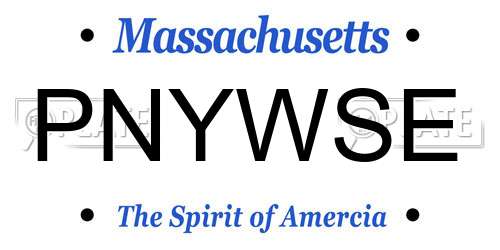 PNYWSE Massachusetts License Plate