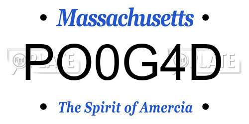 PO0G4D Massachusetts License Plate