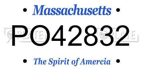 PO42832 Massachusetts License Plate