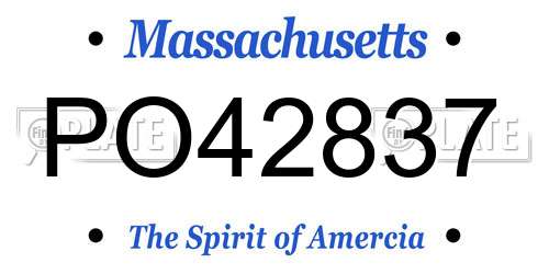 PO42837 Massachusetts License Plate