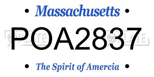 POA2837 Massachusetts License Plate