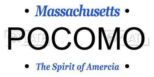 POCOMO Massachusetts License Plate