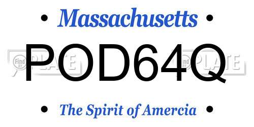 POD64Q Massachusetts License Plate