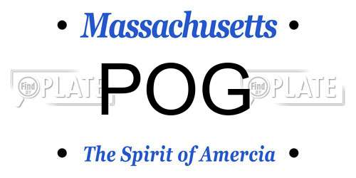 POG Massachusetts License Plate