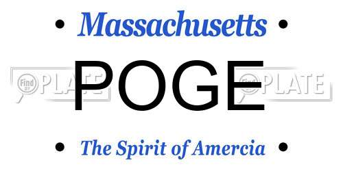 POGE Massachusetts License Plate