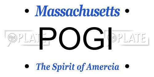 POGI Massachusetts License Plate