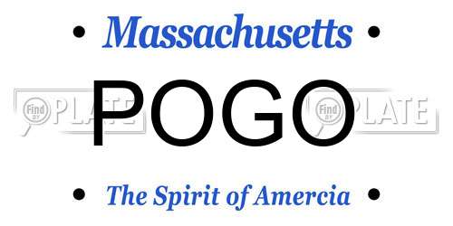 POGO Massachusetts License Plate
