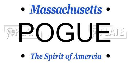 POGUE Massachusetts License Plate