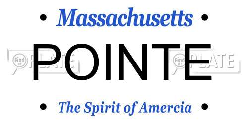POINTE Massachusetts License Plate