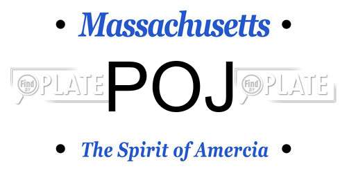 POJ Massachusetts License Plate