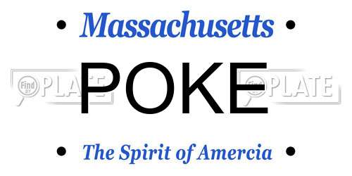 POKE Massachusetts License Plate