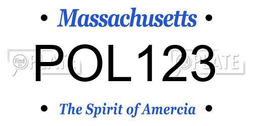 POL123 Massachusetts License Plate