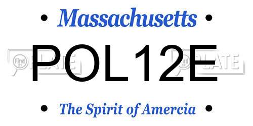 POL12E Massachusetts License Plate