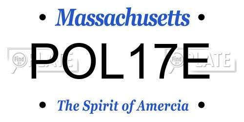 POL17E Massachusetts License Plate