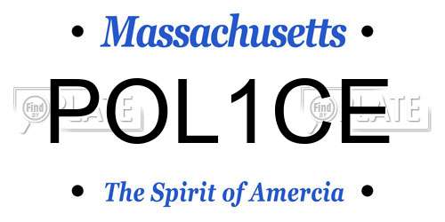 POL1CE Massachusetts License Plate