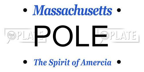 POLE Massachusetts License Plate