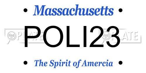 POLI23 Massachusetts License Plate