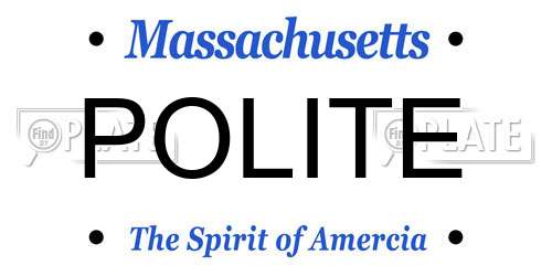 POLITE Massachusetts License Plate