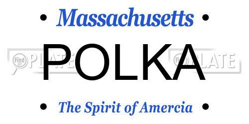 POLKA Massachusetts License Plate