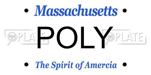 POLY Massachusetts License Plate
