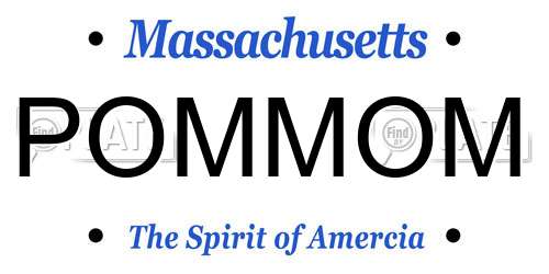 POMMOM Massachusetts License Plate
