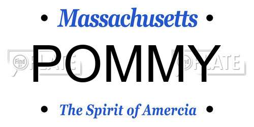 POMMY Massachusetts License Plate