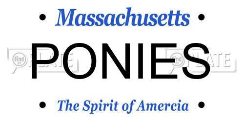 PONIES Massachusetts License Plate